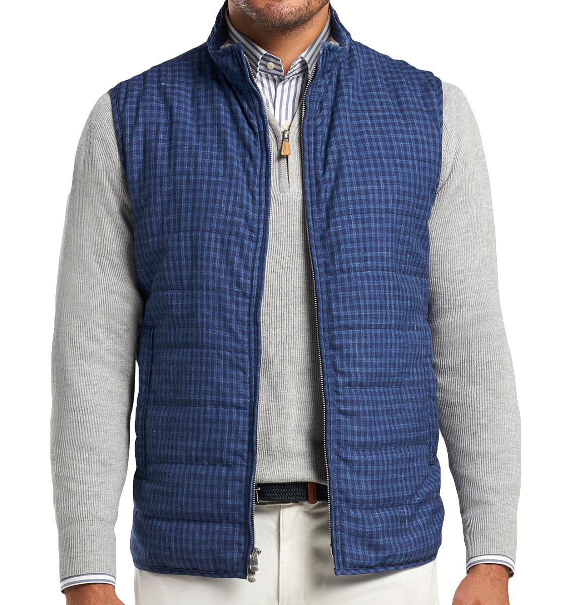 Peter Millar Countryside WoolLinen FullZip Golf Vests